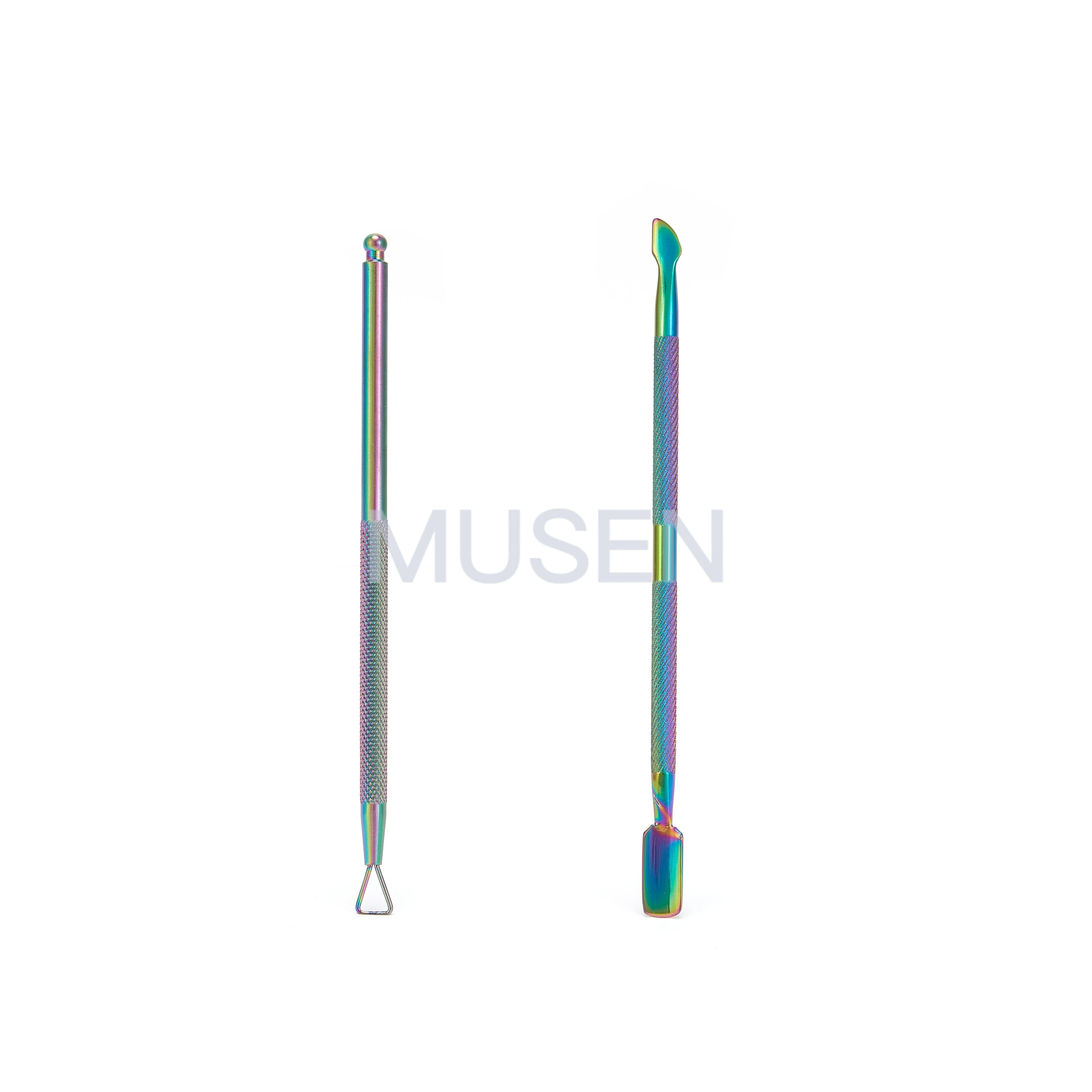 

hot selling cuticle trimmer manicure stainless steel rainbow cuticle pusher