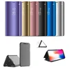 Best cheap price optimized viewing angle clear mirror window pc pu leather flip cover phone case for redmi note 5 pro note5 pro