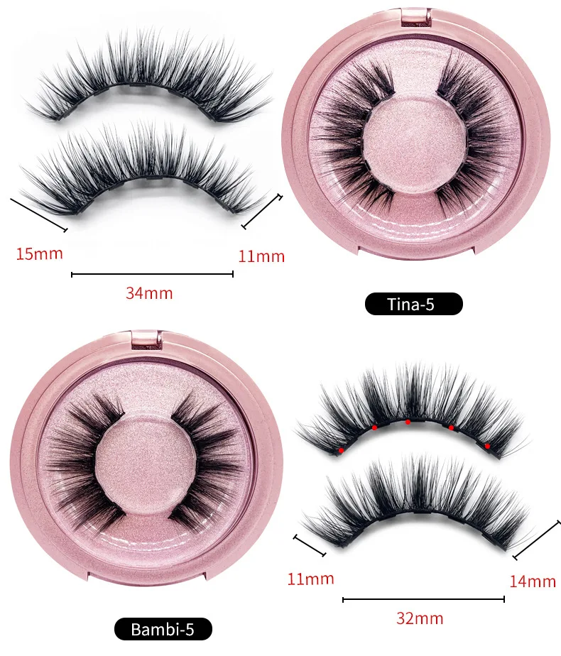 
SHEENLASH Wholesale top quality 3d crazy False Eyelashes 5 magnetic eyelashes with magnetic eyeliner 