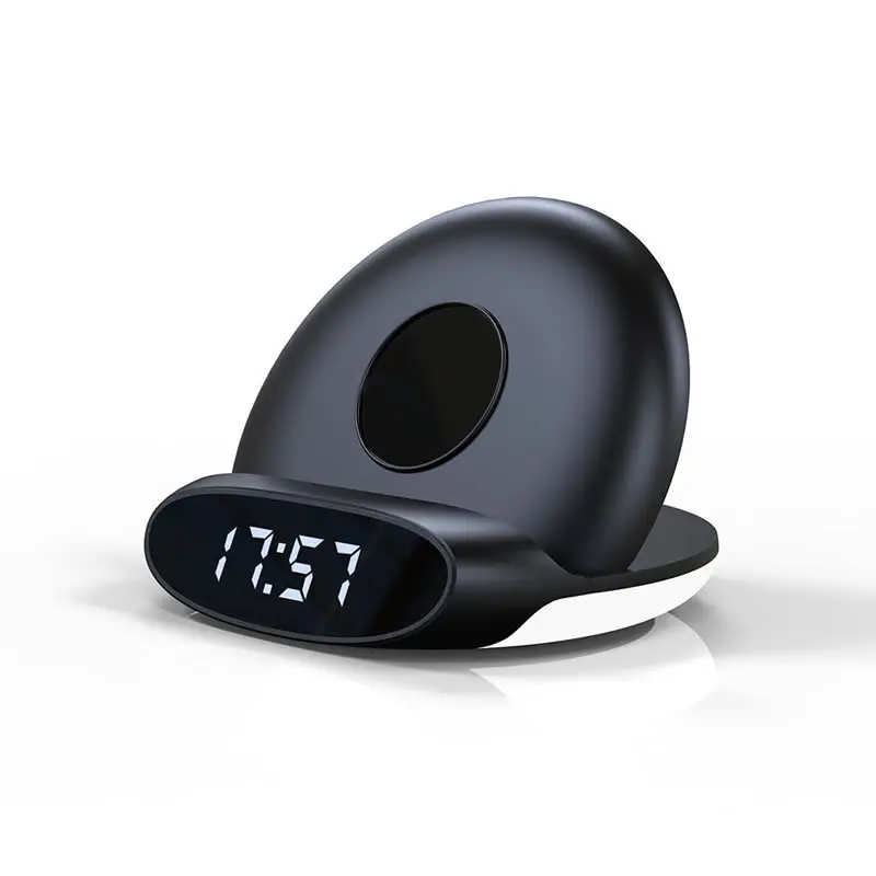

Multifunction Qi Wireless Charger 10W Fast Charging Foldable Design Alarm Clock Timer Function With LCD Display