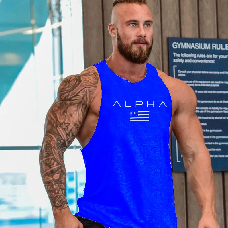 

anxin Quick dry mens custom logo gym bodybuilding tops outdoor muscle tank tops training fitness sportswear sports top men