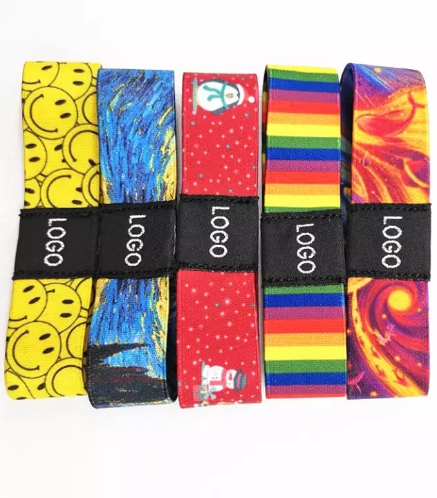 

Sublimation Custom Made Polyester Handmade Fabric Woven Cloth Wristband Friendship For Festival Event Fabric Wristband