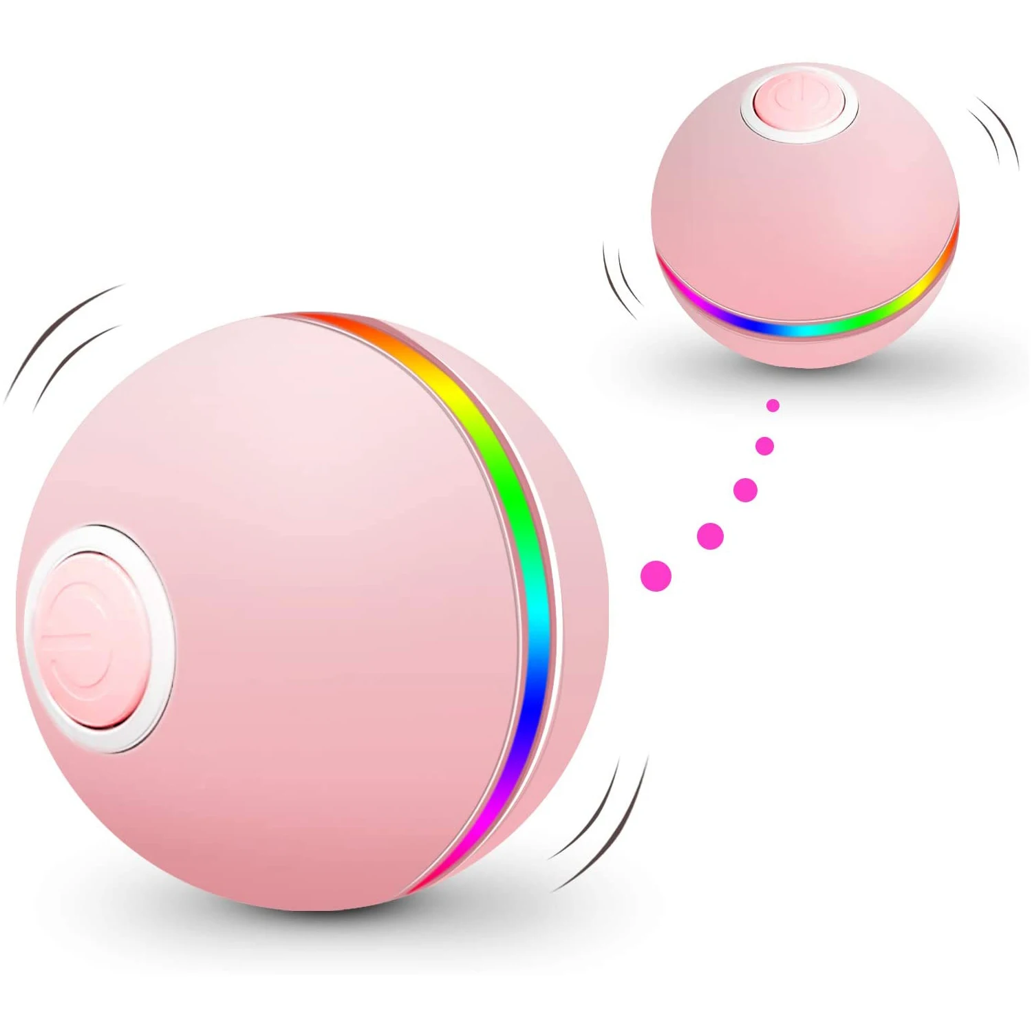 

Newest Arrival 3 Light Modes USB Automatic Cat Laser Toy Interactive Rolling Cat Ball, Pink/white/blue/grey