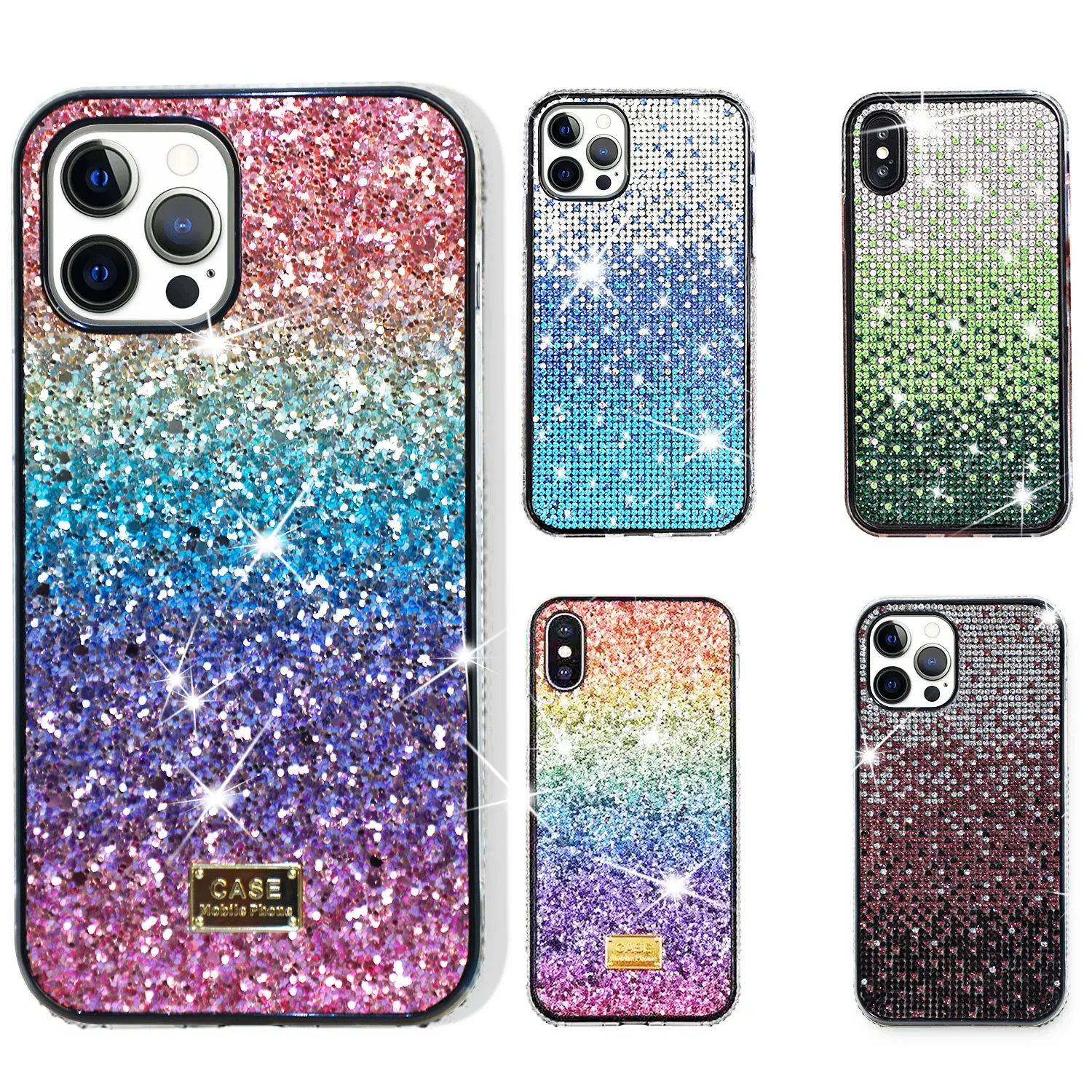 

Clear Bling Glitter Star TPU Phone Case For iPhone 11 Pro Max 12 Pro Max XR XS Max X 8 7 Plus Full Series, Multiple colors