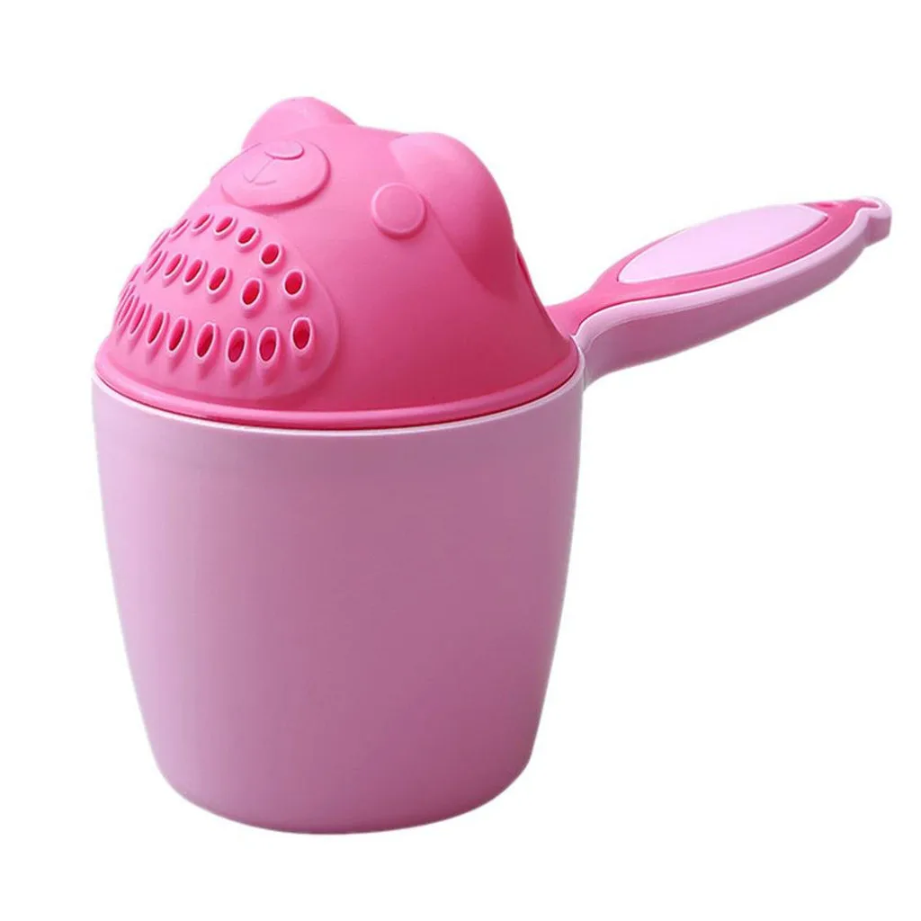 

QY Children's shower baby bath spoon plastic bath water scoop children's water spoon ladle thickened baby baby shampoo cup, Pink