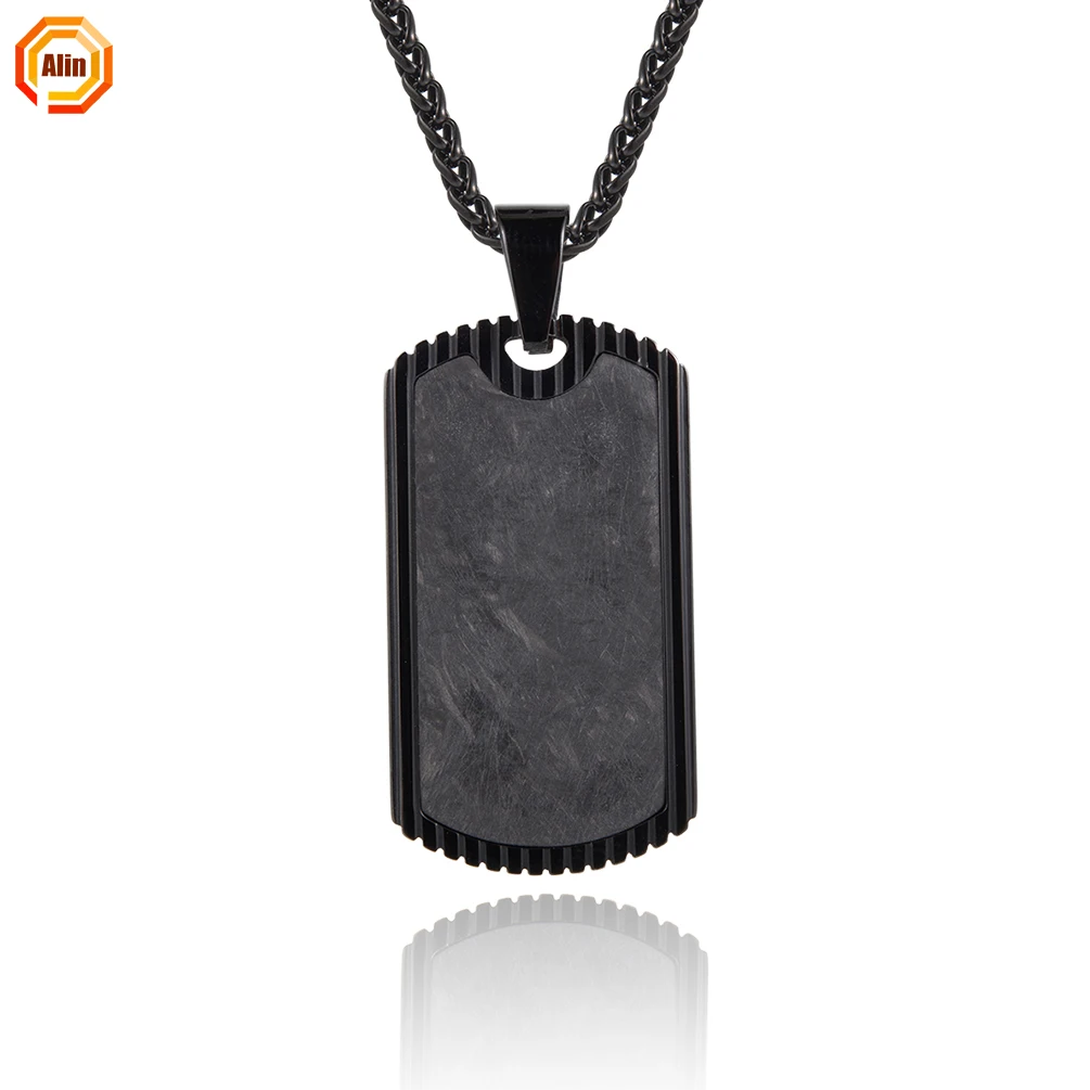 

Stainless steel 316L 2021 newest dogtag necklace pendant fashion black necklace for men