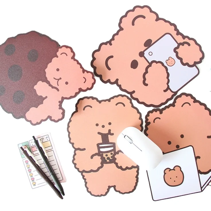 

Cute bear mouse pad small laptop office cartoon creative mouse pad, Customizable