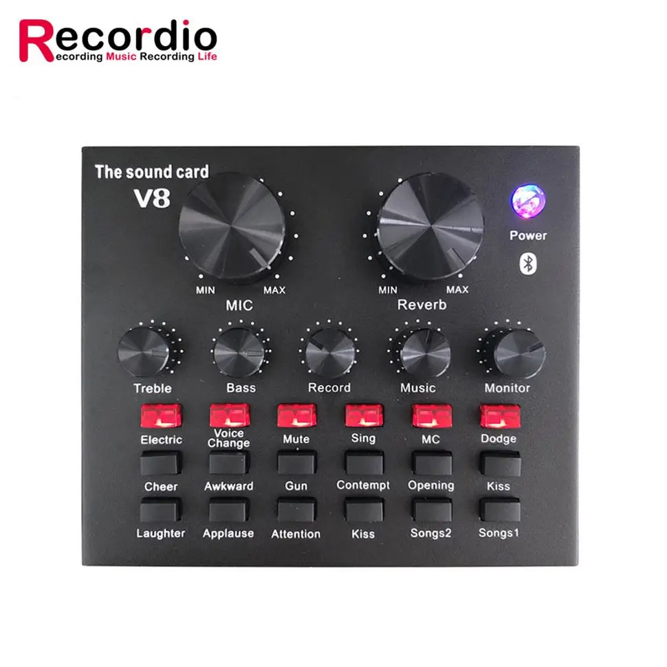 

GAX-V8 Brand New V8 Live Sound Card With Low Price, Black