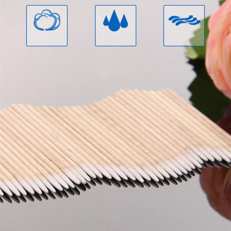 

100 PCS/ Wooden Cotton Swab  For Permanent Makeup And Lash Lifting