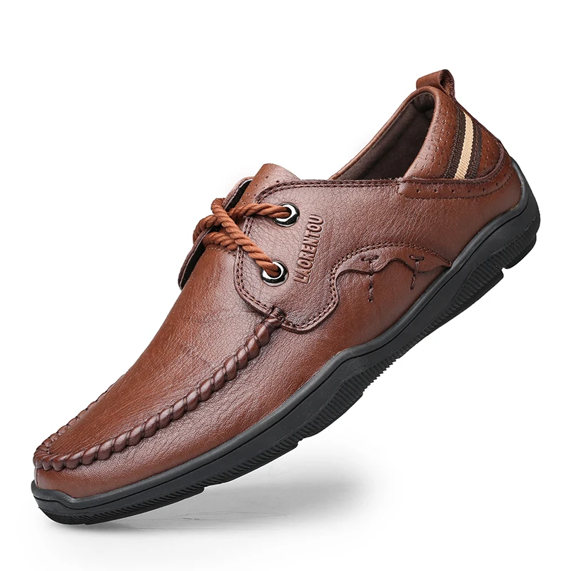 

FJ29816-3 fashion new design men leather dress light up brown autumn lace-up 2019
