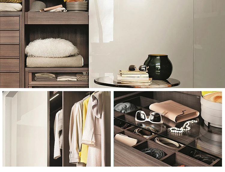 Modern Design White MDF Door Solid Wood Wardrobes Bedroom Modern Set