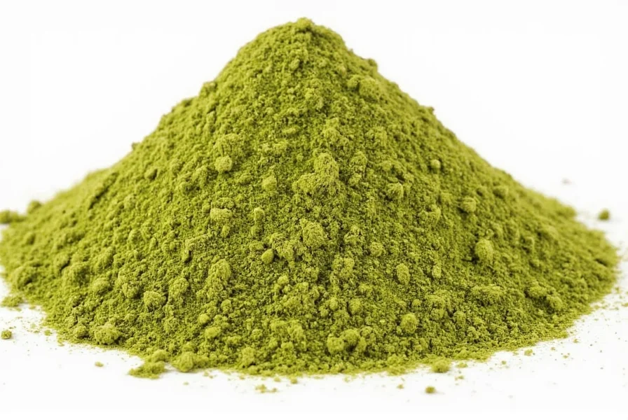 Fenugreek powder storage containers with labels showing proper storage conditions