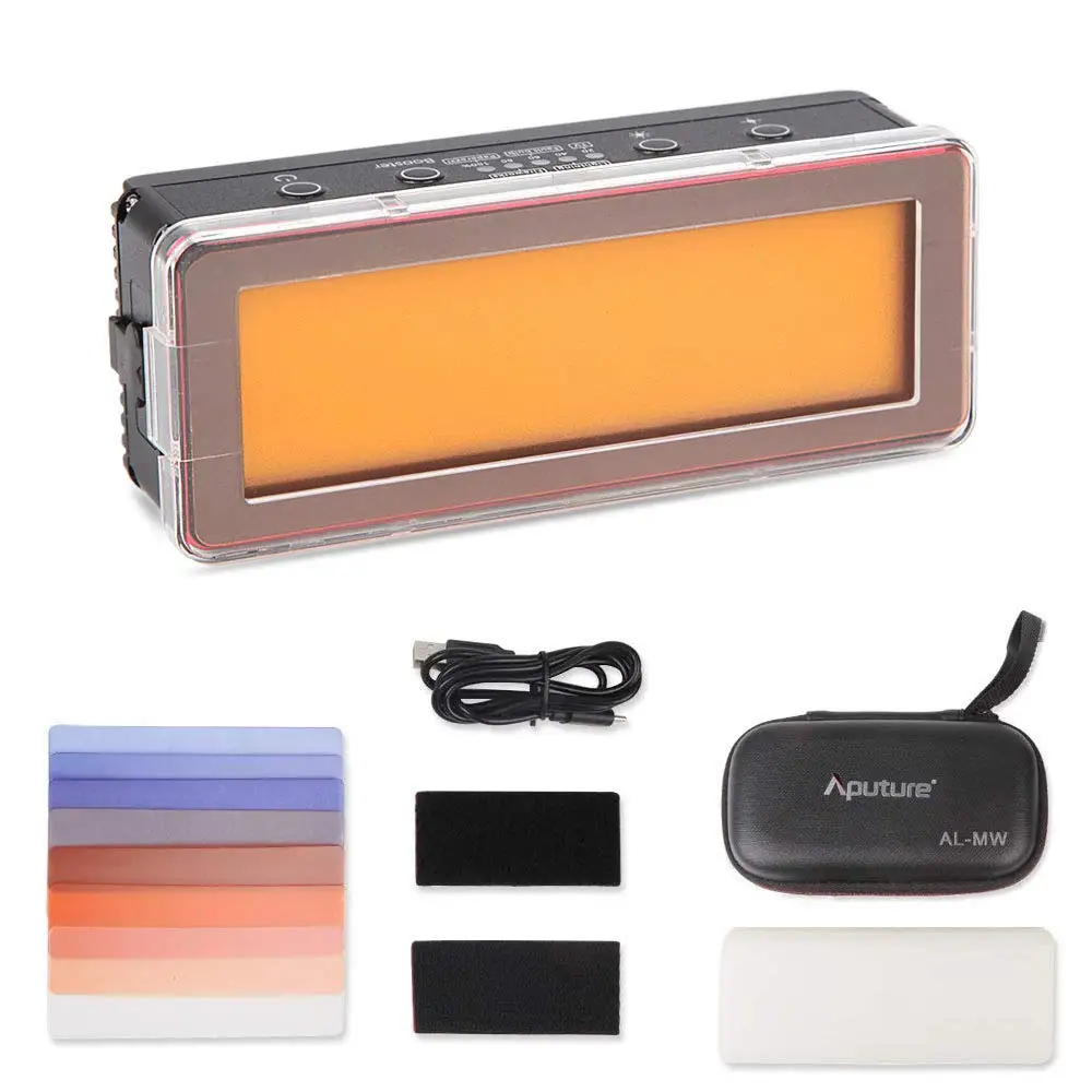 Aputure Amaran AL-MW 10W 5500K camera photo accessories pocket Mini LED IP68 10M waterproof video light with 6 Gels