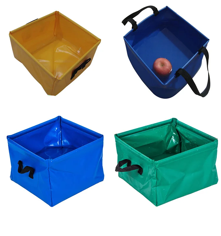 

Portable Foldable Beach Square Bucket Outdoors Custom Logo PVC Folding Bucket, Any color