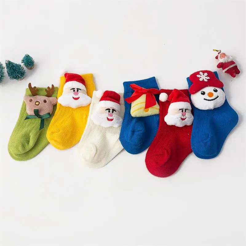 

Jingwen OEM Calcetines Navidenos Cotton Christmas Tree Holiday Children's Christmas Socks