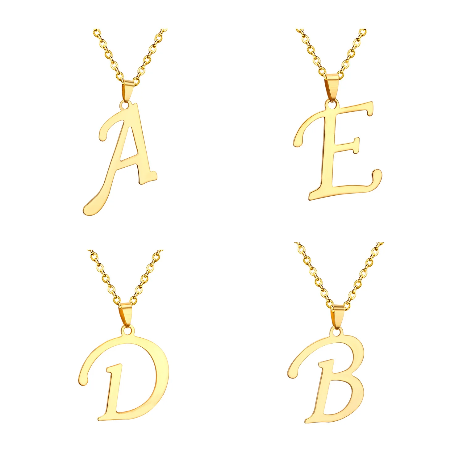 

Asonsteel latest design A shape stainless steel chain gold pendant necklace antiallergic, Gold and silver