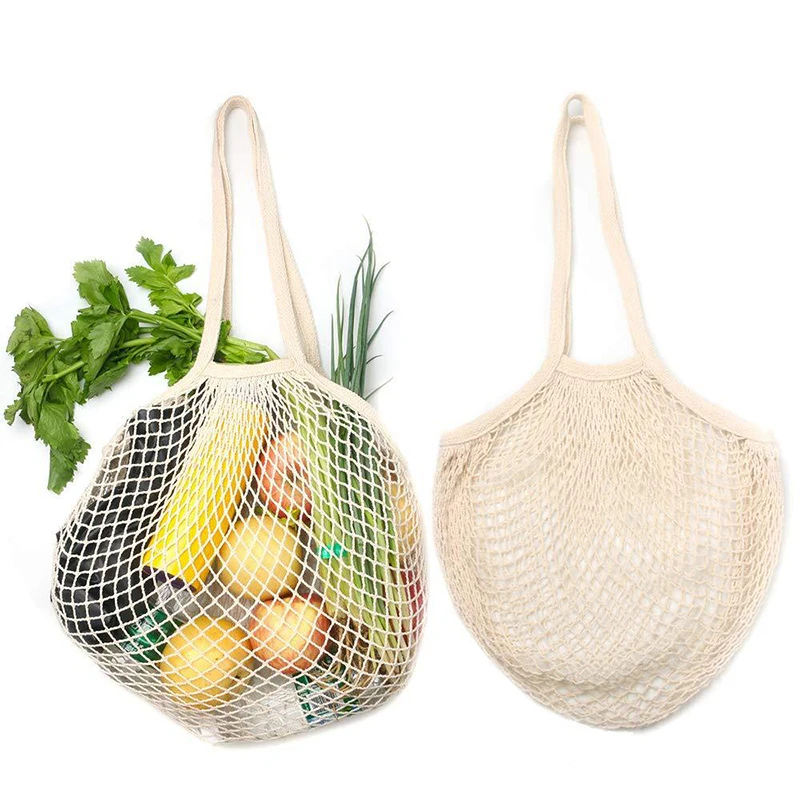 

Organic cotton mesh net shopping bag fruit and vegetable storage bag for grocery