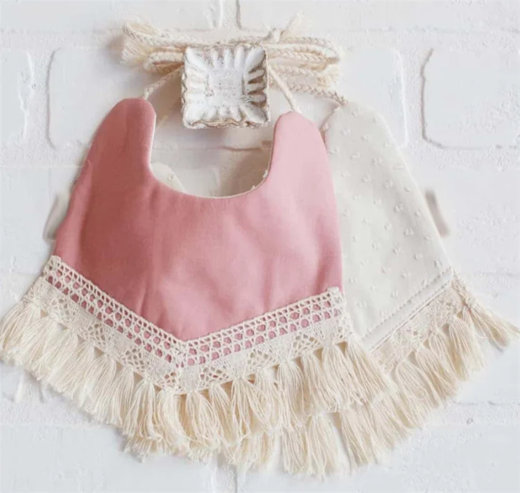 

Cartoon Animal Floral Prints Baby Bibs 100% Cotton Fringe Lace-up Baby Bandana  Baby Drool Towel, Picture shows