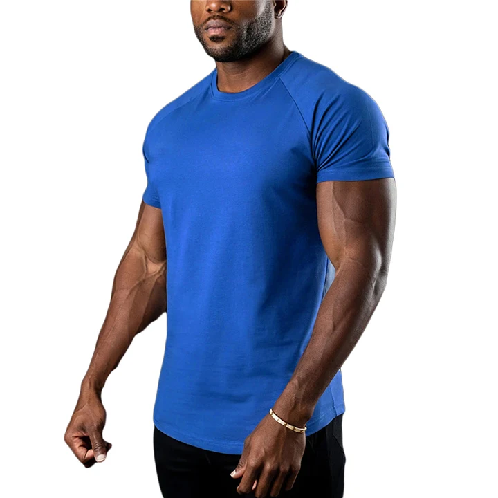 Men'S Summer Sports Short Sleeve Quick-Dry Plus Size Plain T Shirt Custom Casual Fitness Breathable Loose Running T-Shirt