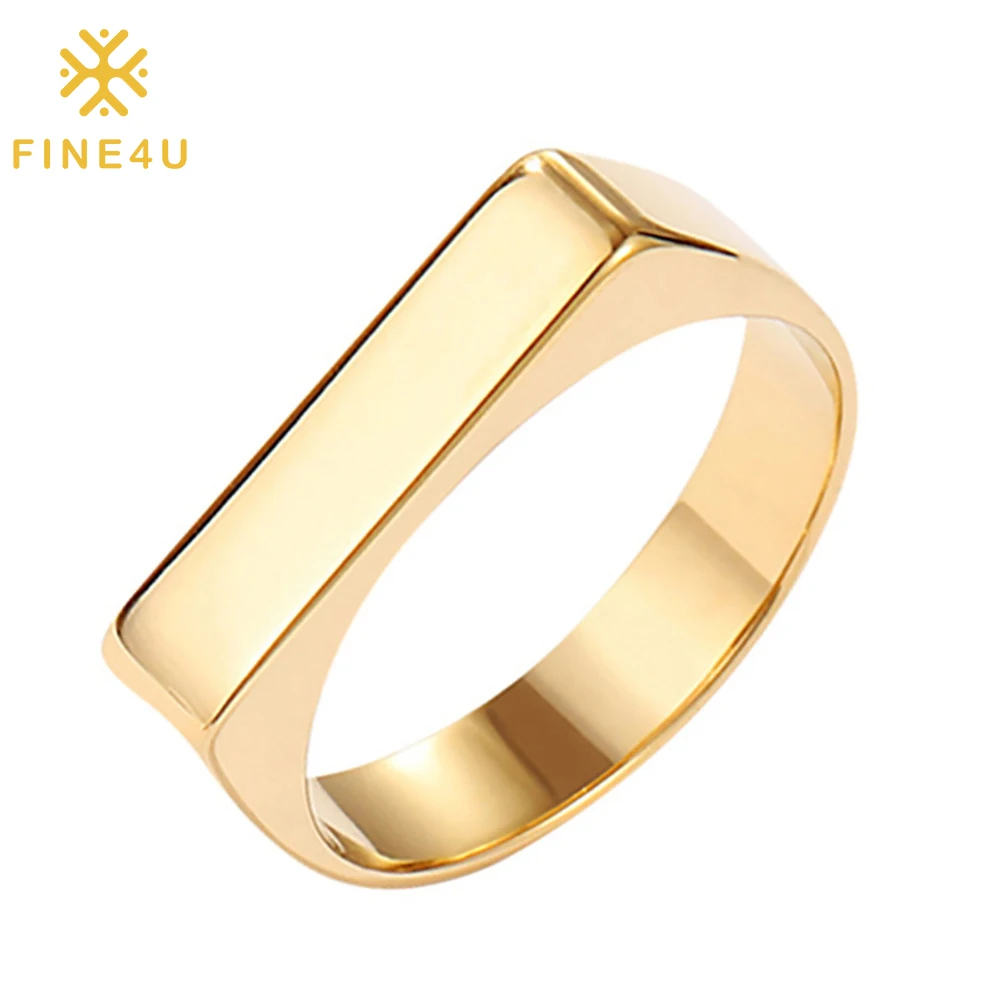 

Trendy fashion blank signet anillos de acero inoxidable stainless steel gold rings for women