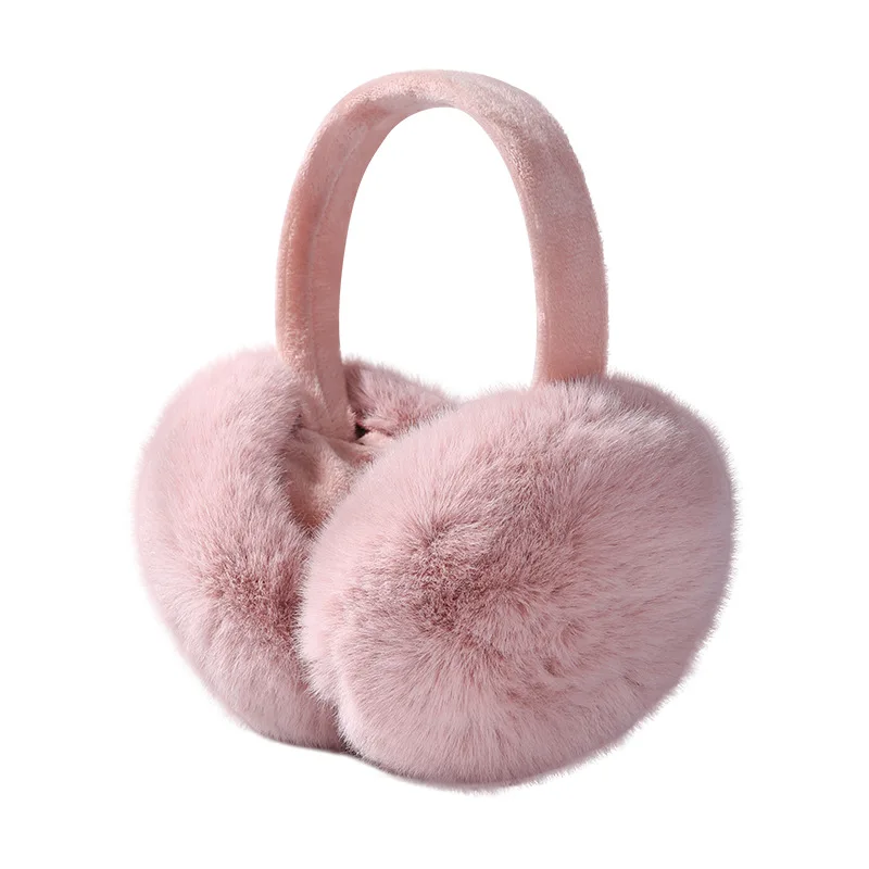 

MIO Winter Warm Faux Fur Ear Muffs Soft Fluffy Plush Earmuffs Solid Color Outdoor Ear Warmers Foldable Earmuffs For Women Men