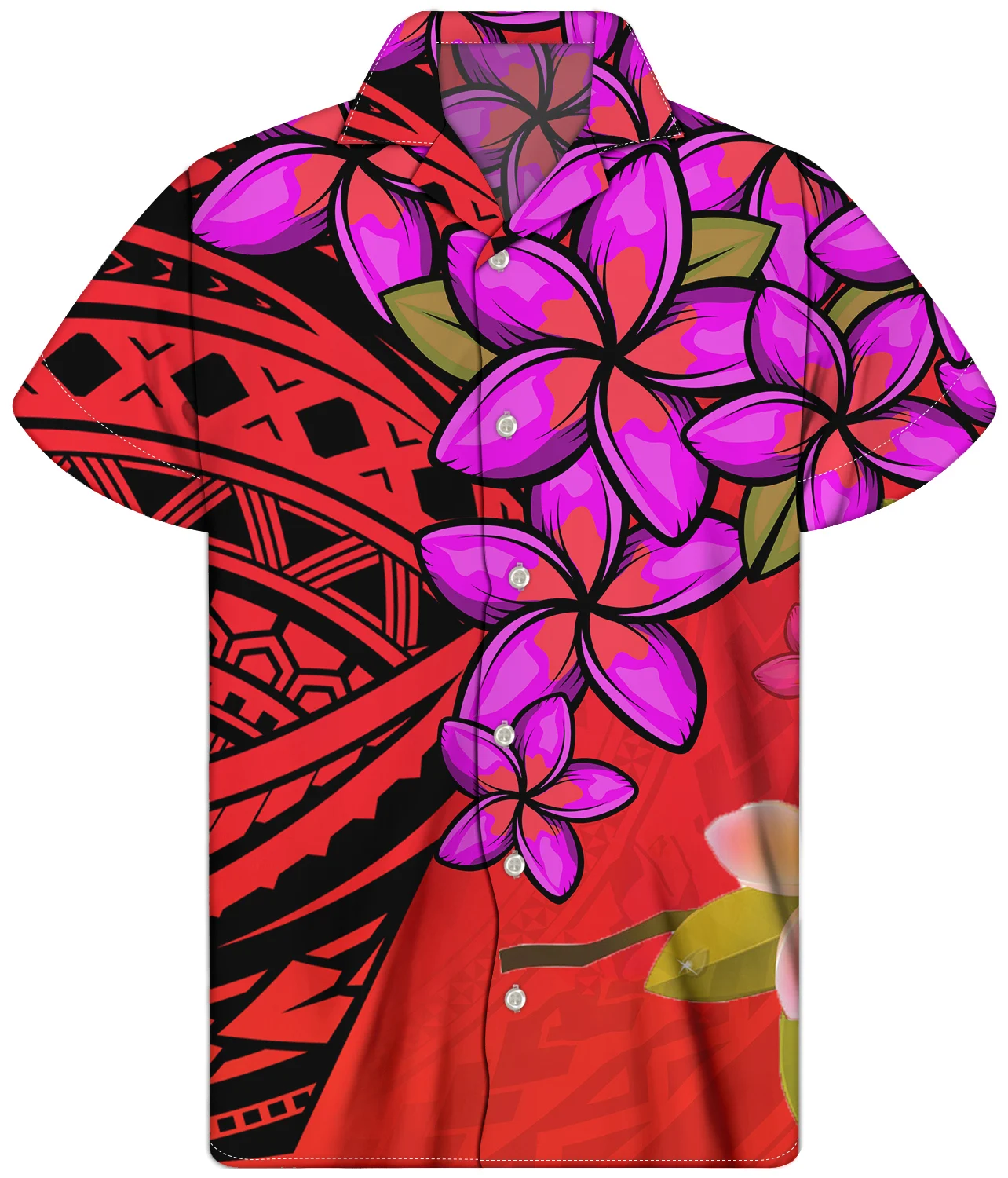 

Men's Shirt Custom 3D Print Polynesian Tribal Print Cuban Collar Short Sleeves Regular Fit Shirts Plus Size T-shirts, Customized color