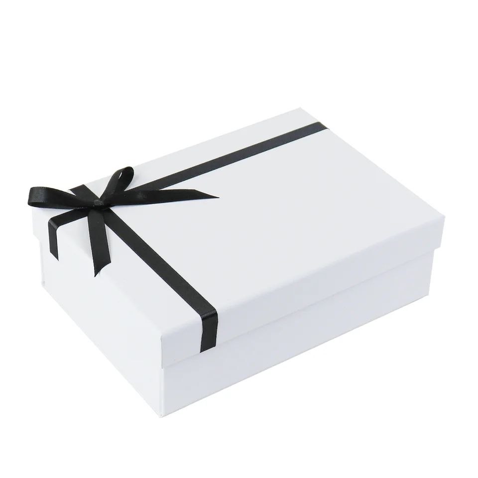 

Valentines Day Black Folding Surprise Gift Box With Ribbon Brand Lid and base Packaging Packing Gift Box