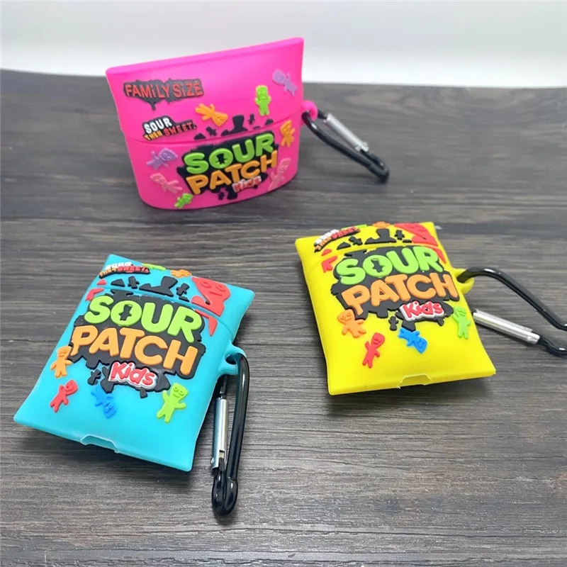 

Protecting Airpods Case Fashion 3D Silicone Sour Patch Kids Candy Sugar Bag Cover for AirPods Pro Wholesale Earphone Accessories