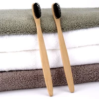 

Hotel home bamboo toothbrush natural bamboo handle wooden bamboo charcoal bristles custom logo