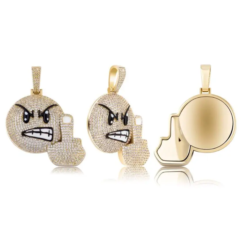 

New Angry HipHop Fashion Pendant With 4mm Tennis Chain High Quality Ice Cubic Zirconia Gift Necklace