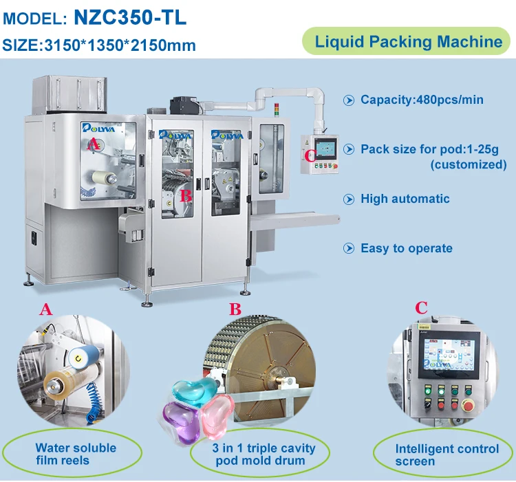 tight sealing laundry pods packaging machine