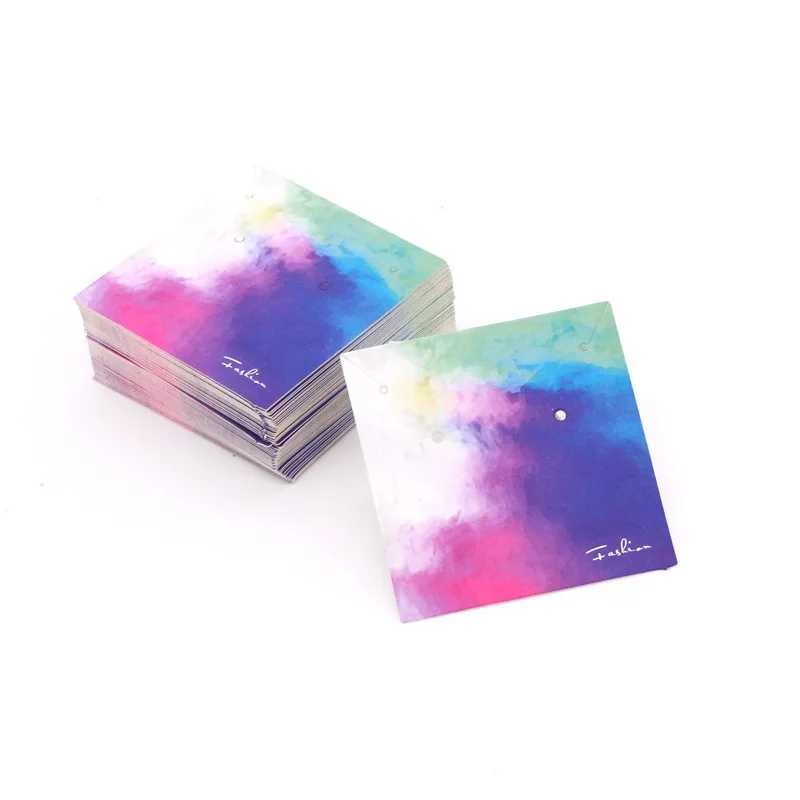 

Hot sale color printing card ring display card 100pcs/pack customized logo paper card, As picture