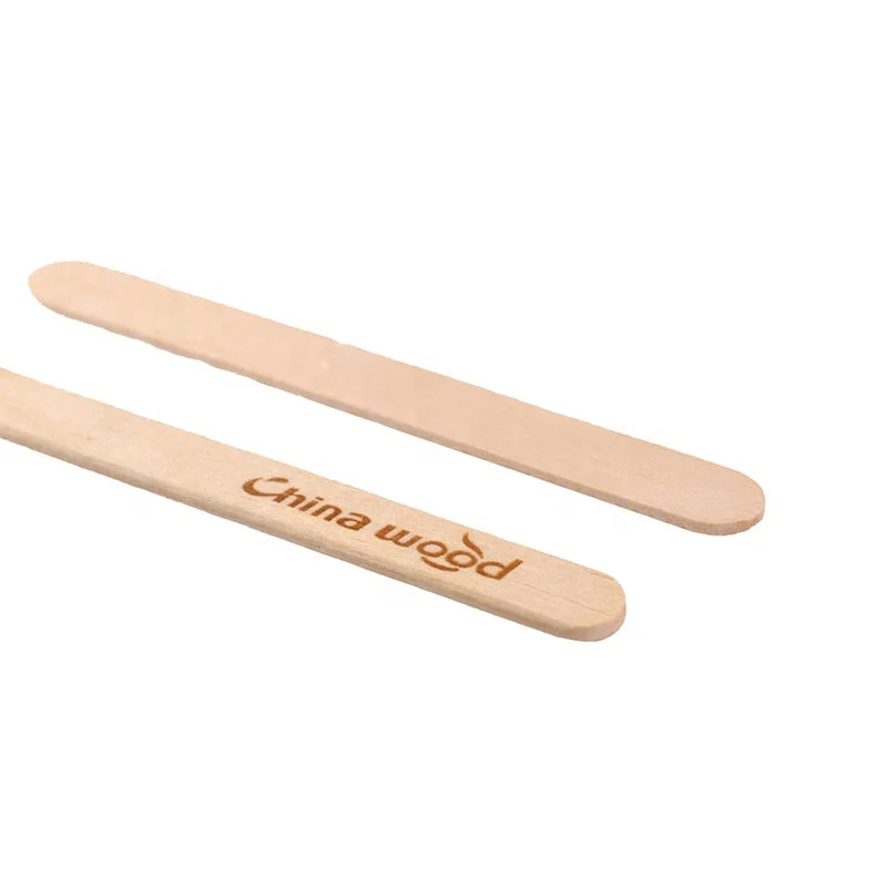 

Custom logo printed brich wood lollipop stick wooden ice cream logo making, Natural