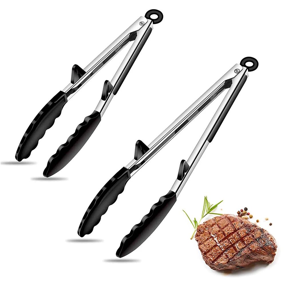

Silicone Salad Steak Vegetable Pasta Bread Meat BBQ Grill Baking Kitchen Food Tongs with Gift Box