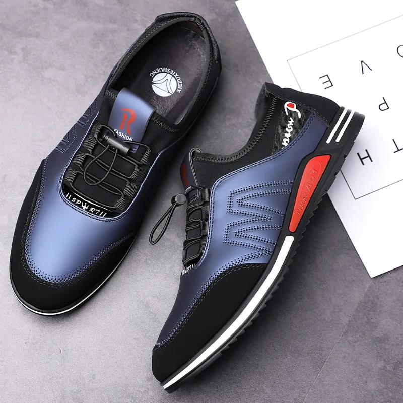 

Causal walking shoes man lightweight anti-slip leather sneakers custom lace up comfort wholesale low price sneakers