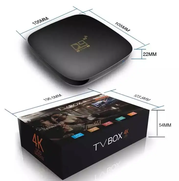 

OTT TV Box D9 5G Android 11.0 TV Box Amlogic 905L2 Quad Core 4K for Media Player Set-Top Box Wifi 2.4G/5G