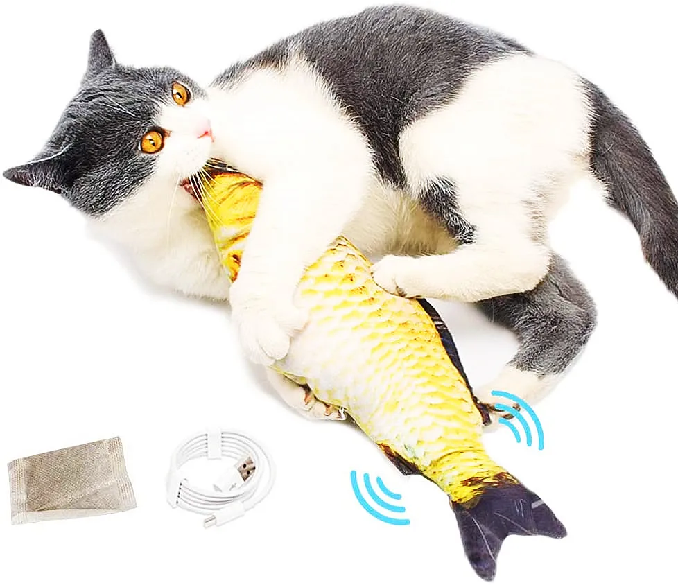 

Free Ship Drop Ship Wholesale Interactive Cat Fish Toy Plush Juguetes Para Gatos Flippity Fish Interactive Cat Toy