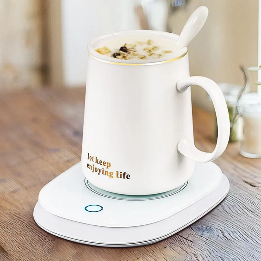 Lega Home Office Mat Elettrico in Alluminio Warmer Pad riscaldatore Coasters per tè e caffè Bevande Mug Cup USB 