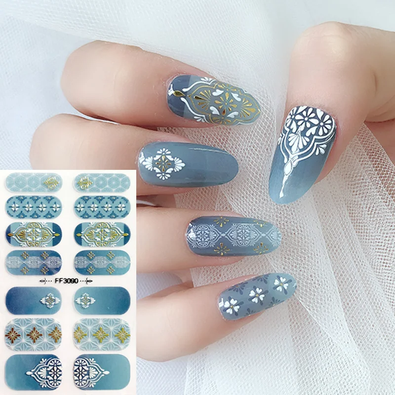 

Decorative pattern wholesale gel nail wrap custom real nail polish strips street art wraps nail sticker, Colorful