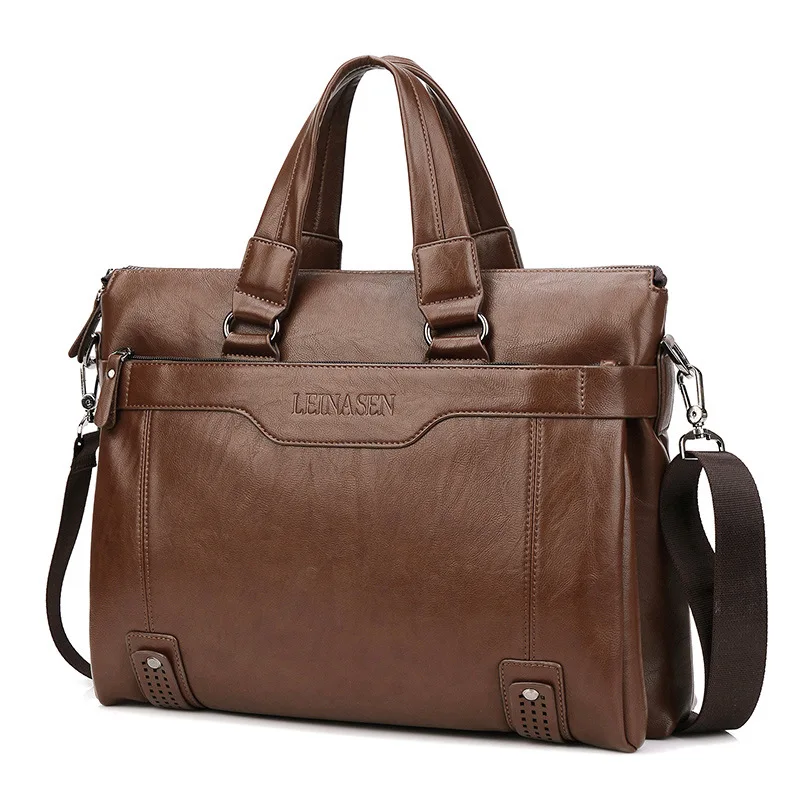 

leather laptop bag messenger bag for men PU leather business shoulder bag briefcase men's handbag