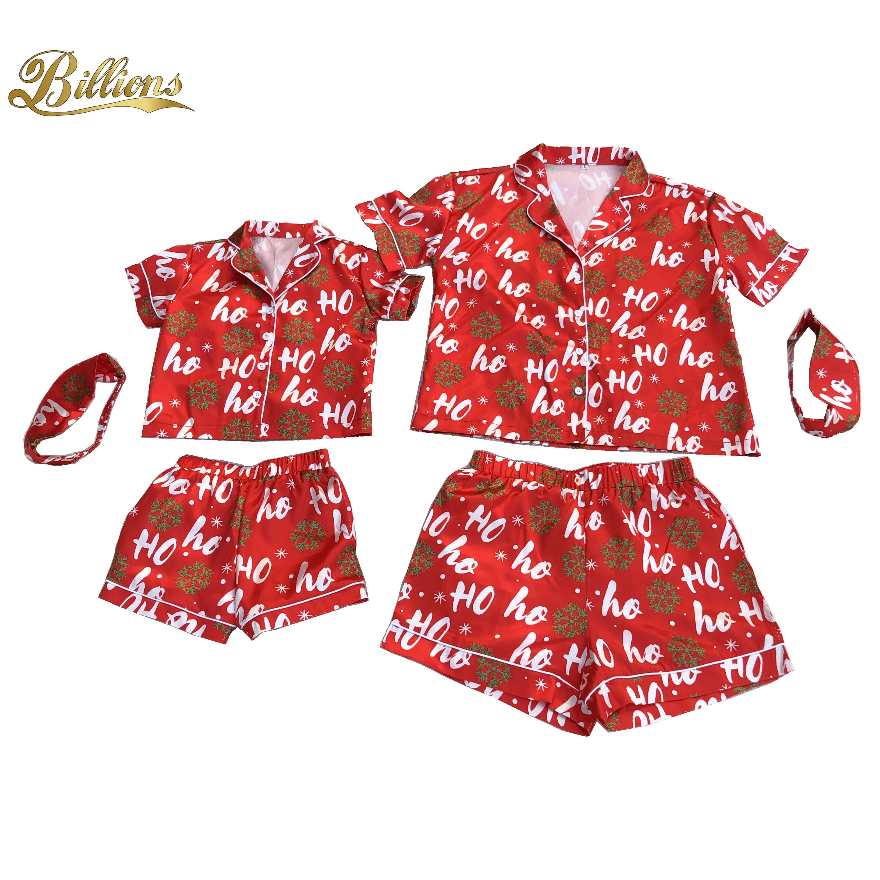

HOHO Christmas Sleepwear set Lovely Rompers Summer Kids Mommy And Me Matching Badyies Christmas Pajamas Sets, Customized color