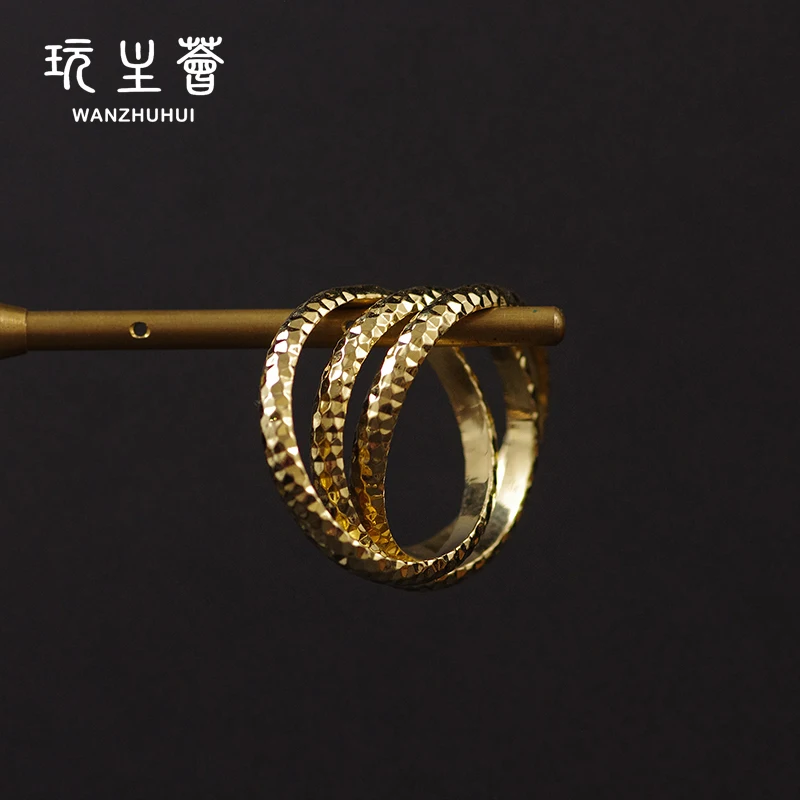 

High quality 14k yellow gold women resizable collect ring jewelry