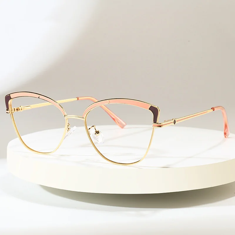 

Anti-Blue Ray Lens Eyewear Vintage Eyeglasses Optical Frame Glasses TR90 Blue Light Blocking Glasses Metal Cat Eyeglasses