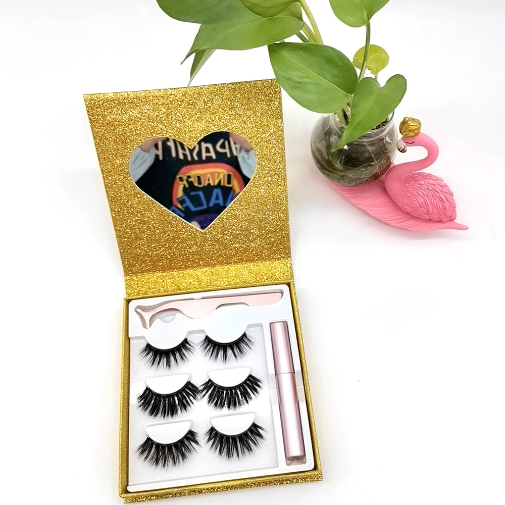 

Magnetic Eyelashes With Packing Box High Quality Handmade Magnetic Eyelashes With Eyeliner Wholesale 3D 6D Magnetic Eyelashes