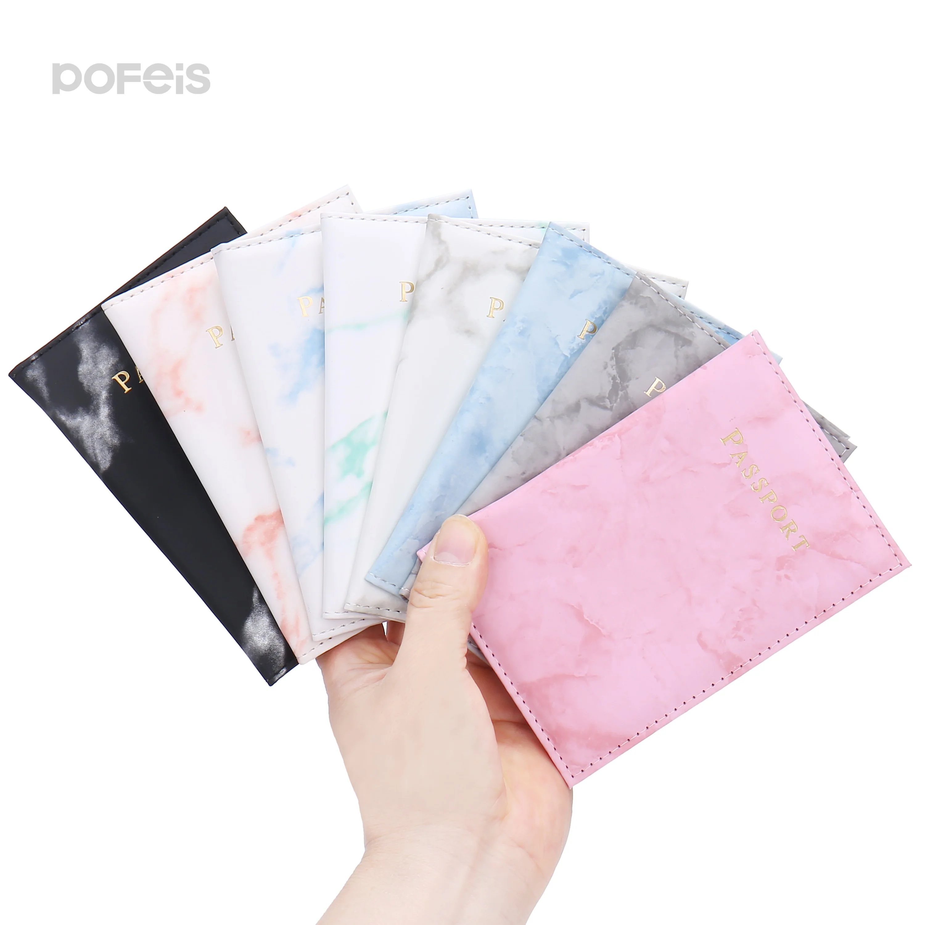 

New Wholesale Custom USA Cover Pu Leather 4x3 Inch Card Holder Wallet Case Passport Holder