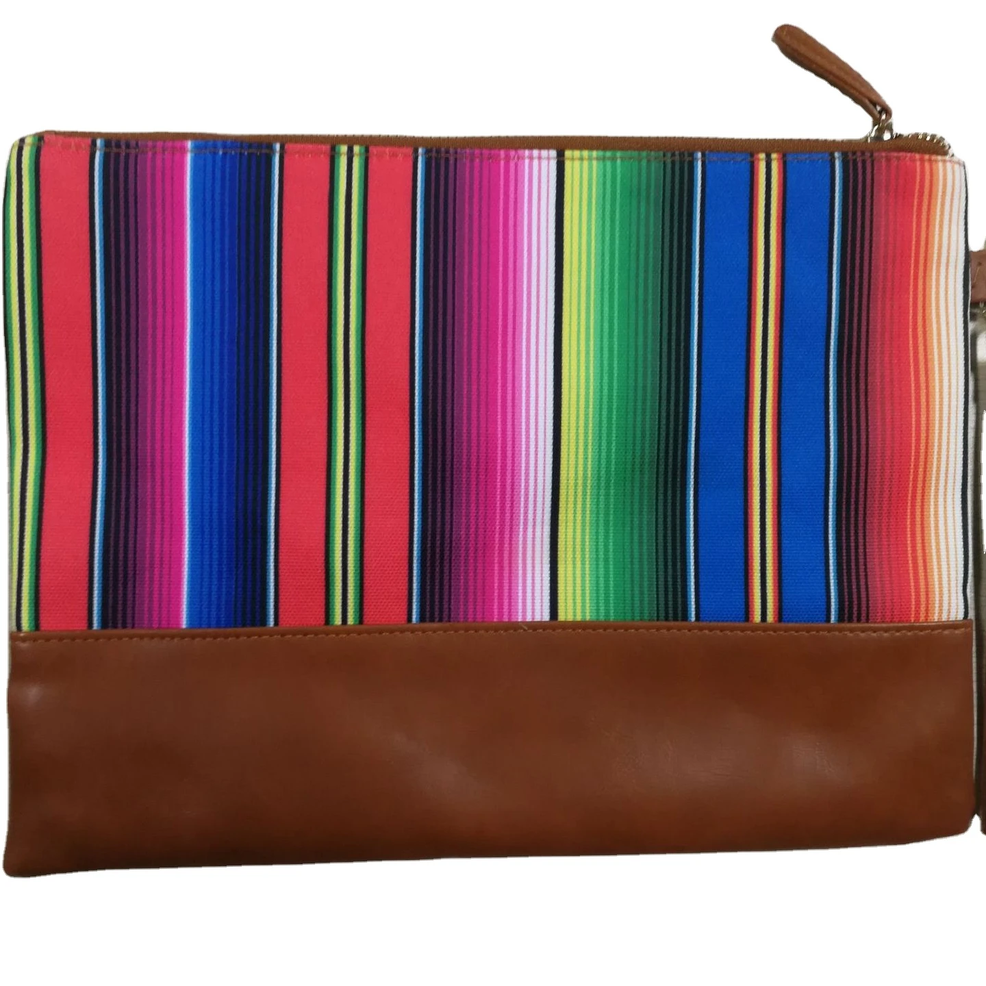 

2021 Hot Sale PU Leather Envelope Clutch Bag Colorful Stripe Clutch Bag Purse Women Clutch Handbag Wristlets, Many