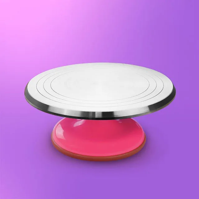 

Aluminium Alloy Cake Turntable Non-slip Silicone Base Rotating Cake Stand