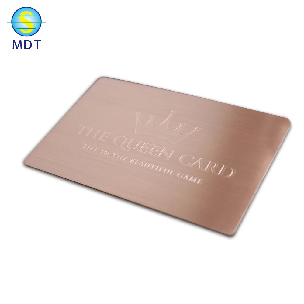 

MDT O custom finish metal cards textured metal business card in stainless steel material, Rose gold,gold,silver,black,bronze or customized