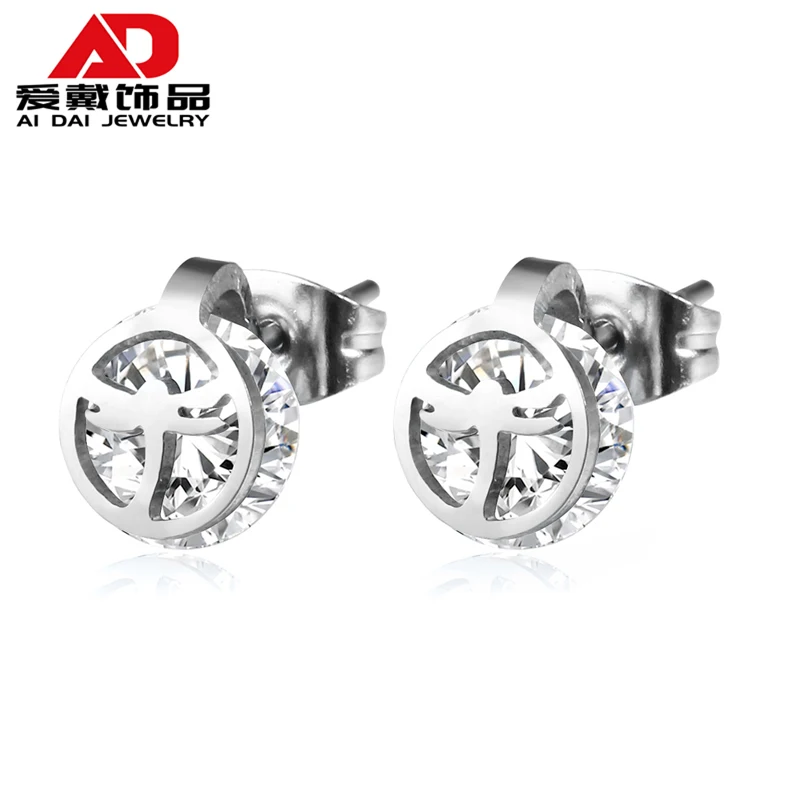 

European and American fashion personality simple dragonfly clip drill rotatable ear studs temperament female ear jewelry