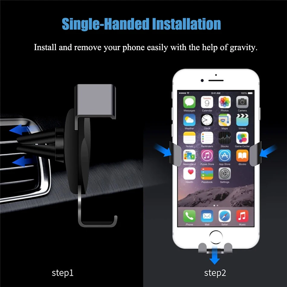 

Gravity Bracket Flexible Universal Support Mobile Stand for Iphone X Xr Xs Max Samsung for Car Cell Mount Air Vent Phone Holder